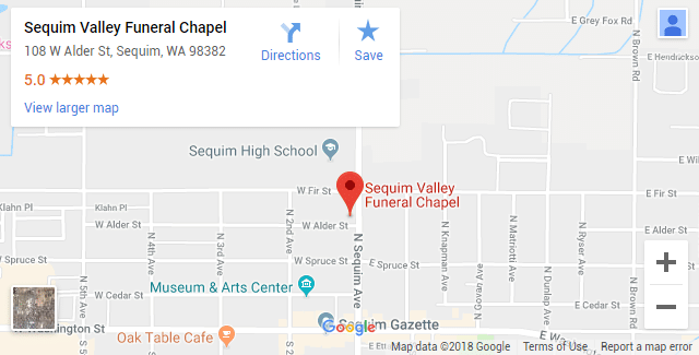 Pet Cremation Sequim WA Map